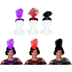 Διάδημα Τσάρλεστον Με Διακοσμητικό Φτερό Μαύρο