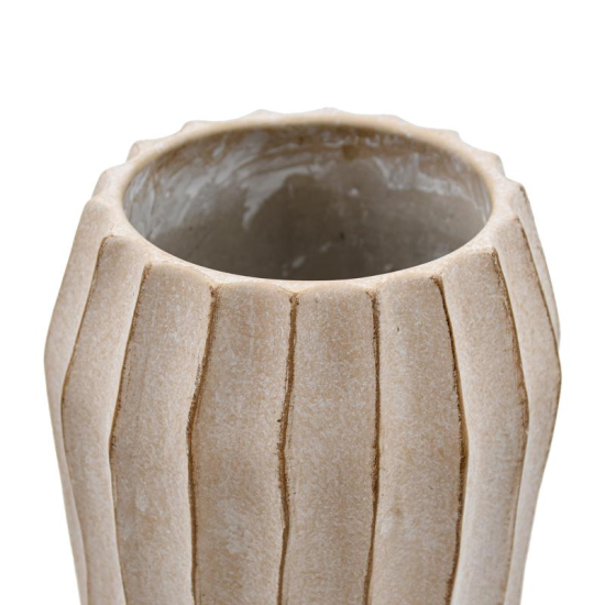 ΔΙΑΚΟΣΜΗΤΙΚΟ ΒΑΖΟ ΤΣΙΜΕΝΤΕΝΙΟ Fylliana FL22424 ΜΠΕΖ-ΓΚΡΙ ΜΕ TAUPE ΛΕΠΤΟΜΕΡΕΙΕΣ ΧΡΩΜΑ 15x24εκ