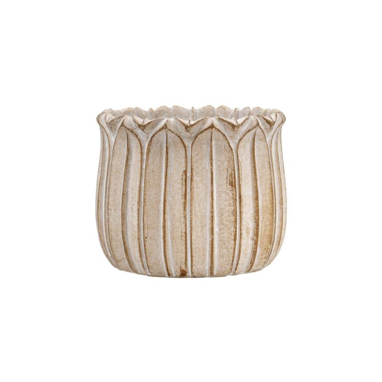 ΔΙΑΚΟΣΜΗΤΙΚΟ ΒΑΖΟ ΤΣΙΜΕΝΤΕΝΙΟ Fylliana FL15674 ΜΠΕΖ-ΓΚΡΙ ΜΕ TAUPE ΛΕΠΤΟΜΕΡΕΙΕΣ ΧΡΩΜΑ 18x15εκ