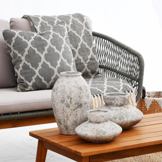 ΚΕΡΑΜΙΚΟ ΒΑΖΟ Fylliana FL19311 ΓΚΡΙ ΧΡΩΜΑ 16x16x16εκ