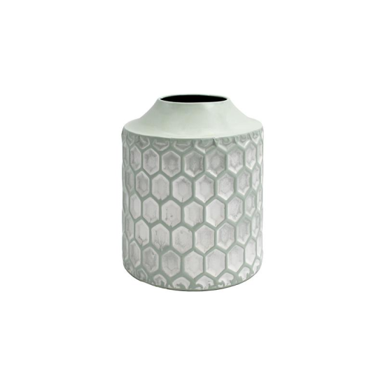 ΜΕΤΑΛΛΙΚΟ ΕΠΙΤΡΑΠΕΖΙΟ ΔΙΑΚΟΣΜΗΤΙΚΟ ΒΑΖΟ Fylliana FL364 MINT-ΛΕΥΚΟ ΧΡΩΜΑ 19x23εκ