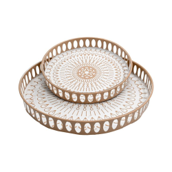 ΣΕΤ 2 ΜΕΤΑΛΛΙΚΟΙ ΔΙΣΚΟΙ Fylliana FL1510 ΜΠΕΖ-ΛΕΥΚΟ ΧΡΩΜΑ 38x5εκ