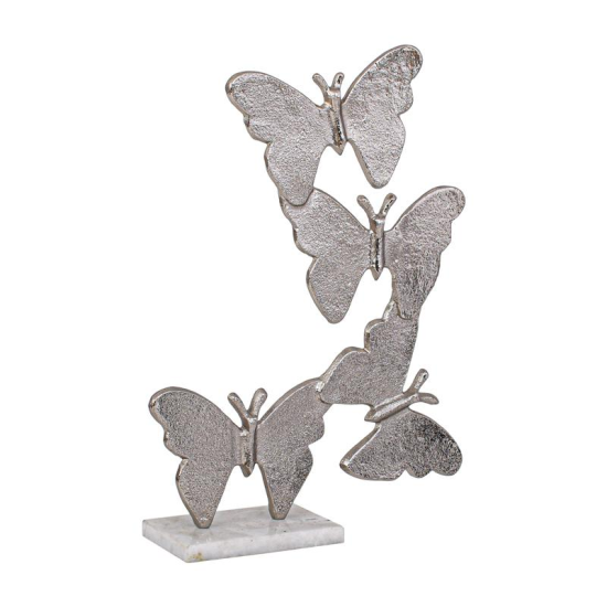 ΕΠΙΤΡΑΠΕΖΙΑ ΔΙΑΚΟΣΜΗΤΙΚΗ ΦΙΓΟΥΡΑ Fylliana Butterflies ΝΙΚΕΛ ΧΡΩΜΑ 28x9x38εκ