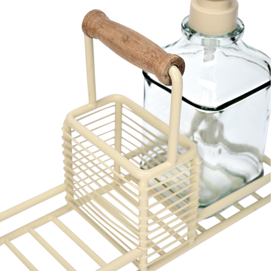 ΔΟΧΕΙΑ ΥΓΡΟΥ ΠΙΑΤΩΝ ALLURE 2x300ml ΜΕ ΜΕΤΑΛΛΙΚΗ ΒΑΣΗ & ΘΗΚΗ ΓΙΑ ΣΦΟΥΓΓΑΡΙ IVORY