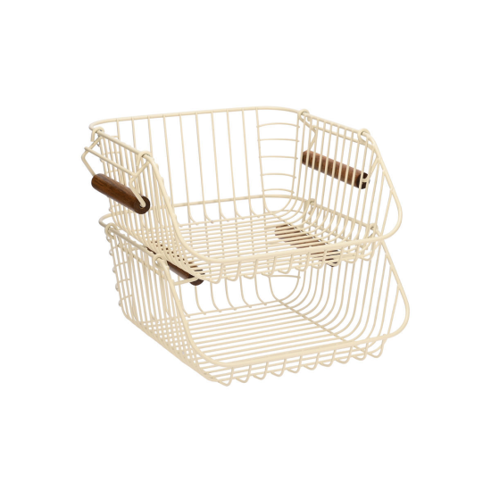 ΚΑΛΑΘΙ ΟΡΓΑΝΩΣΗΣ ALLURE ΜΕΤΑΛΛΙΚΟ 26.5x29.5x16cm ΣΤΟΙΒΑΖΟΜΕΝΟ IVORY
