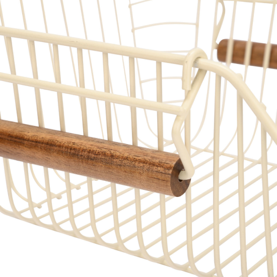 ΚΑΛΑΘΙ ΟΡΓΑΝΩΣΗΣ ALLURE ΜΕΤΑΛΛΙΚΟ 26.5x29.5x16cm ΣΤΟΙΒΑΖΟΜΕΝΟ IVORY