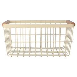 ΚΑΛΑΘΙ ΟΡΓΑΝΩΣΗΣ ALLURE ΜΕΤΑΛΛΙΚΟ ΜΕ ΞΥΛΙΝΕΣ ΛΑΒΕΣ 33x22x15 IVORY