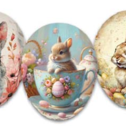 ΑΥΓΟ ΧΑΡΤΙΝΟ ΑΝΟΙΓΟΜΕΝΟ LOVELY BUNNIES 18cm 3ΣΧΔ