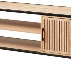 ΚΟΝΣΟΛΑ ΑΠΟ MDF & ΜΕΤΑΛΛΟ ΜΑΥΡΟ 116x33x45cm