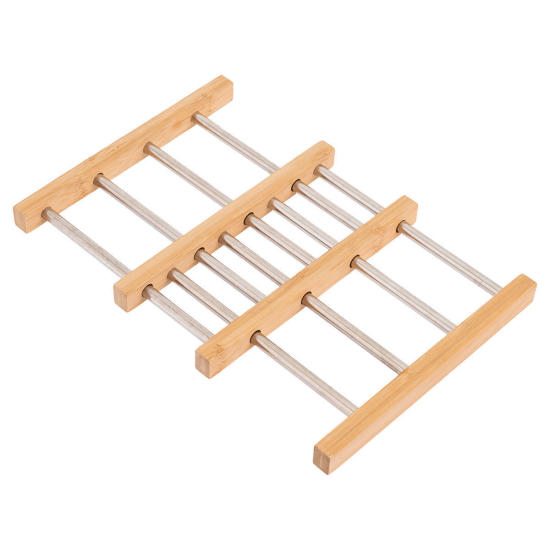 ΒΑΣΗ ΜΑΓΕΙΡΙΚΟΥ ΣΚΕΥΟΥΣ BAMBOO ESSENTIALS ME ΑΝΟΞΕΙΔΩΤΟ ΑΤΣΑΛΙ ΠΤΥΣΣΟΜΕΝΗ 22x21.3x2.2cm