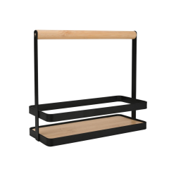 ΘΗΚΗ ΟΡΓΑΝΩΣΗΣ BAMBOO ESSENTIALS ΜΕ ΧΕΡΟΥΛΙ 24x10.5x21.3cm ΜΕΤΑΛΛΙΚΗ ΜΑΥΡΗ