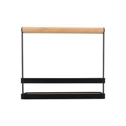 ΘΗΚΗ ΟΡΓΑΝΩΣΗΣ BAMBOO ESSENTIALS ΜΕ ΧΕΡΟΥΛΙ 24x10.5x21.3cm ΜΕΤΑΛΛΙΚΗ ΜΑΥΡΗ