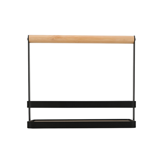 ΘΗΚΗ ΟΡΓΑΝΩΣΗΣ BAMBOO ESSENTIALS ΜΕ ΧΕΡΟΥΛΙ 24x10.5x21.3cm ΜΕΤΑΛΛΙΚΗ ΜΑΥΡΗ