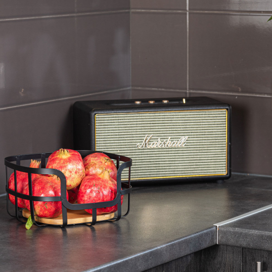 ΦΡΟΥΤΙΕΡΑ BAMBOO ESSENTIALS ΜΕΤΑΛΛΙΚΗ 24x24x12.7cm ΜΑΥΡΗ