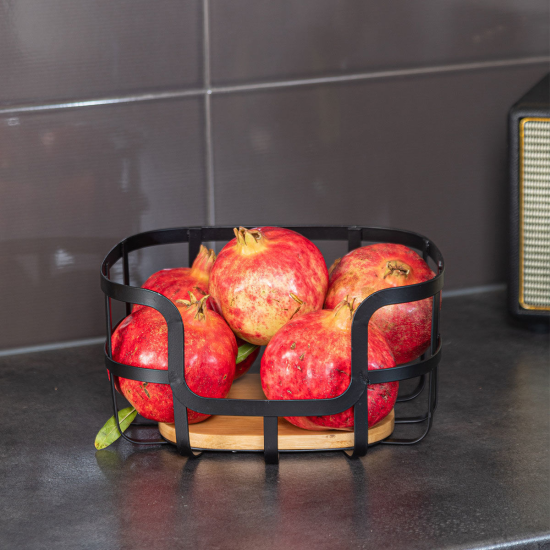 ΦΡΟΥΤΙΕΡΑ BAMBOO ESSENTIALS ΜΕΤΑΛΛΙΚΗ 24x24x12.7cm ΜΑΥΡΗ