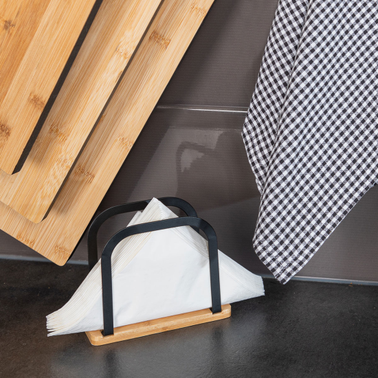 ΧΑΡΤΟΠΕΤΣΕΤΟΘΗΚΗ BAMBOO ESSENTIALS ΟΡΘΙΑ ΜΕΤΑΛΛΙΚΗ ΜΑΥΡΗ