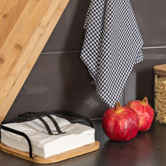 ΧΑΡΤΟΠΕΤΣΕΤΟΘΗΚΗ BAMBOO ESSENTIALS ΤΕΤΡΑΓΩΝΗ ΜΕΤΑΛΛΙΚΗ