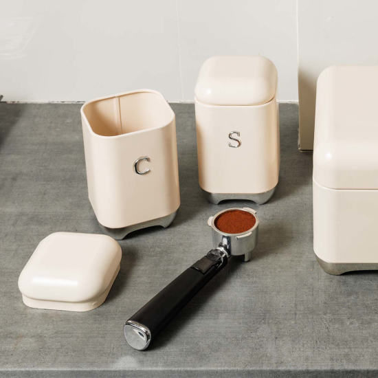 ΔΟΧΕΙΟ ΓΙΑ ΚΑΦΕ EPOQUE ΜΕΤΑΛΛΙΚΟ 11x18.8cm ΚΡΕΜ