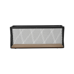 ΚΑΛΑΘΙ ΑΠΟΘΗΚΕΥΣΗΣ & ΟΡΓΑΝΩΣΗΣ WIRED ΜΕΤΑΛΛΙΚΟ 30.5x16.5x12.5cm ΜΑΥΡΟ ΜΕ ΒΑΣΗ ΑΚΑΚΙΑΣ