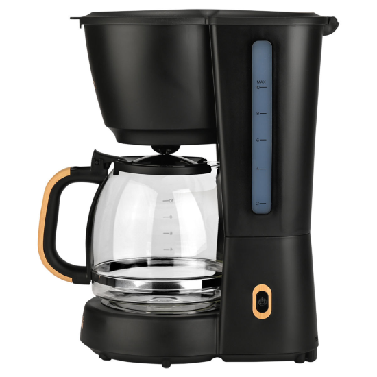 ΚΑΦΕΤΙΕΡΑ ΦΙΛΤΡΟΥ OAK ΠΛΑΣΤΙΚΗ 1000w ΜΕ ΓΥΑΛΙΝΗ ΚΑΝΑΤΑ 1.25lt. ΜΑΥΡΗ