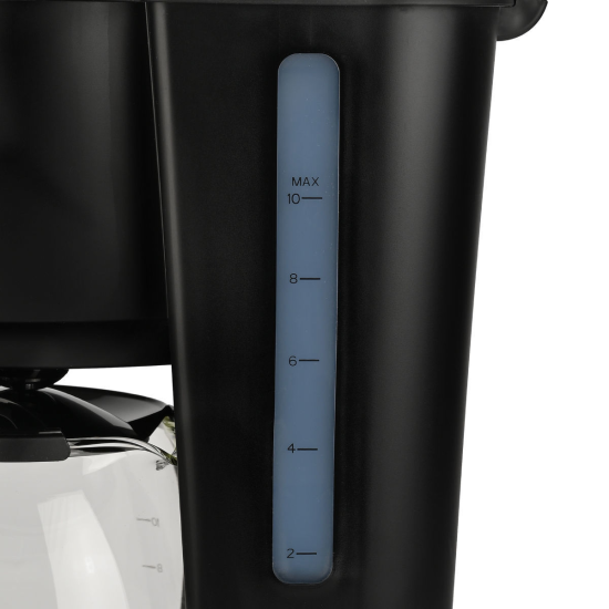 ΚΑΦΕΤΙΕΡΑ ΦΙΛΤΡΟΥ OAK ΠΛΑΣΤΙΚΗ 1000w ΜΕ ΓΥΑΛΙΝΗ ΚΑΝΑΤΑ 1.25lt. ΜΑΥΡΗ