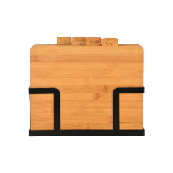 ΣΕΤ ΕΠΙΦΑΝΕΙΕΣ ΚΟΠΗΣ BAMBOO ESSENTIALS 5 ΤΕΜ ΜΕ ΜΑΥΡΗ ΜΕΤΑΛΛΙΚΗ ΒΑΣΗ