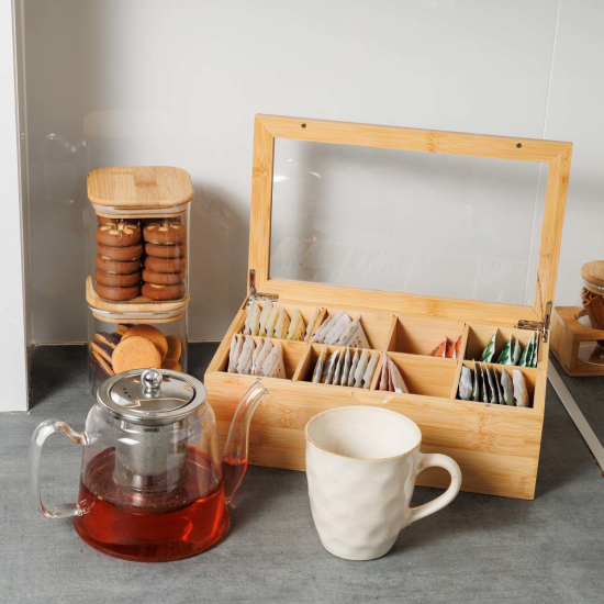 ΚΟΥΤΙ ΑΠΟΘΗΚΕΥΣΗΣ ΒΑΜΒΟΟ 8 ΘΗΚΕΣ 31x19x9CM ΜΕ ΚΑΠΑΚΙ