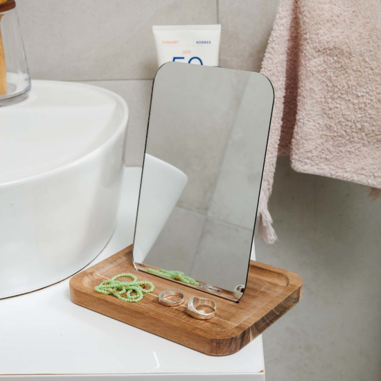 ΚΑΘΡΕΦΤΗΣ ΕΠΙΤΡΑΠΕΖΙΟΣ ALLURE ΜΕ ΞΥΛΙΝΗ ΒΑΣΗ 7.5x12.5x18cm