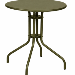 Τραπέζι για Μικρούς Εξωτερικούς Χώρους Μεταλλικό με Μεταλλική Επιφάνεια Λαδί Φ60x72 εκ