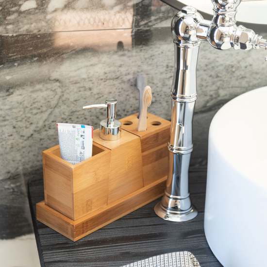 ΑΞΕΣΟΥΑΡ ΜΠΑΝΙΟΥ BAMBOO ESSENTIALS ΜΕ ΔΙΣΚΟ ΣΕΤ 3 ΤΕΜ.