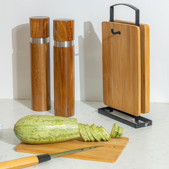 ΣΕΤ ΕΠΙΦΑΝΕΙΕΣ ΚΟΠΗΣ BAMBOO ESSENTIALS 5 ΤΕΜ ΜΕ ΒΑΣΗ ΜΕΤΑΛΛΙΚΗ