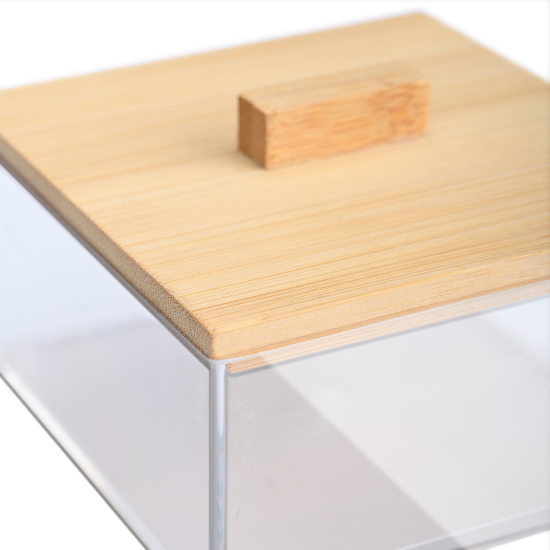 ΚΟΥΤΙ ΑΠΟΘΗΚΕΥΣΗΣ & ΟΡΓΑΝΩΣΗΣ BAMBOO ΤΕΤΡΑΓΩΝΟ 9x9x6cm ΜΕ ΚΑΠΑΚΙ