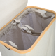 ΚΑΛΑΘΙ ΑΠΛΥΤΩΝ BAMBOO ESSENTIALS 144lt ΜΕ ΚΑΠΑΚΙ ΚΑΙ 2 MESH BAGS 56x37x68cm ΓΚΡΙ