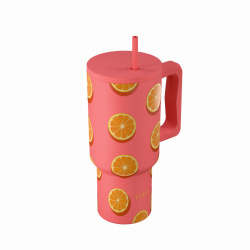 ΘΕΡΜΟΣ STRAW TUMBLER XL SAVE THE AEGEAN 900ml. ORANGE POP