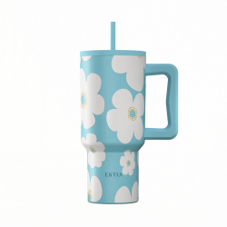 ΘΕΡΜΟΣ STRAW TUMBLER XL SAVE THE AEGEAN 900ml BLUE DAISY