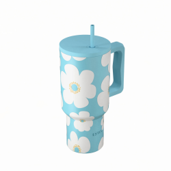 ΘΕΡΜΟΣ STRAW TUMBLER XL SAVE THE AEGEAN 900ml BLUE DAISY