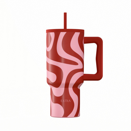 ΘΕΡΜΟΣ STRAW TUMBLER XL SAVE THE AEGEAN 900ml CORAL WAVES