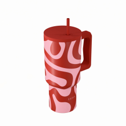 ΘΕΡΜΟΣ STRAW TUMBLER XL SAVE THE AEGEAN 900ml CORAL WAVES