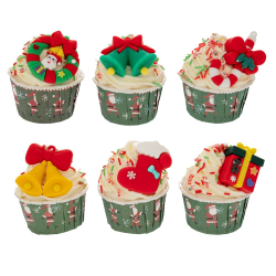 ΧΡ ΜΑΓΝΗΤΑΚΙ CUPCAKE ΜΕ ΧΡΙΣΤΟΥΓΕΝΝΙΑΤΙΚΕΣ ΦΙΓΟΥΡΕΣ Φ7,5ΕΚ