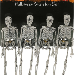 HALLOWEEN - ΣΚΕΛΕΤΟΣ ΚΡΕΜΑΣΤΟΣ ΑΠΟ ΠΛΑΣΤΙΚΟ 17x5cm S/4