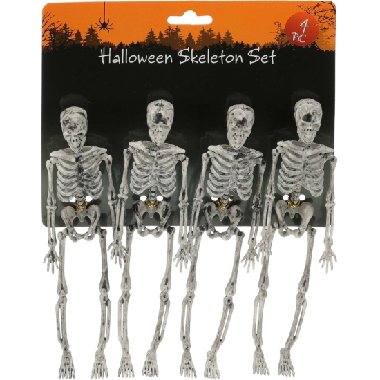 HALLOWEEN - ΣΚΕΛΕΤΟΣ ΚΡΕΜΑΣΤΟΣ ΑΠΟ ΠΛΑΣΤΙΚΟ 17x5cm S/4
