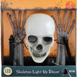 HALLOWEEN - ΣΚΕΛΕΤΟΣ ΔΙΑΚΟΣΜΗΤΙΚΟΣ ΜΕ ΚΙΝΗΣΗ LED 10x30cm