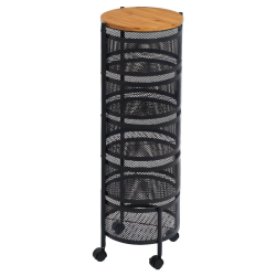 ΤΡΟΛΕΪ ΑΠΟΘΗΚΕΥΣΗΣ BAMBOO ESSENTIALS ΜΕΤΑΛΛΙΚΟ ΜΕ 5 ΣΥΡΤΑΡΙΑ ΜΑΥΡΟ