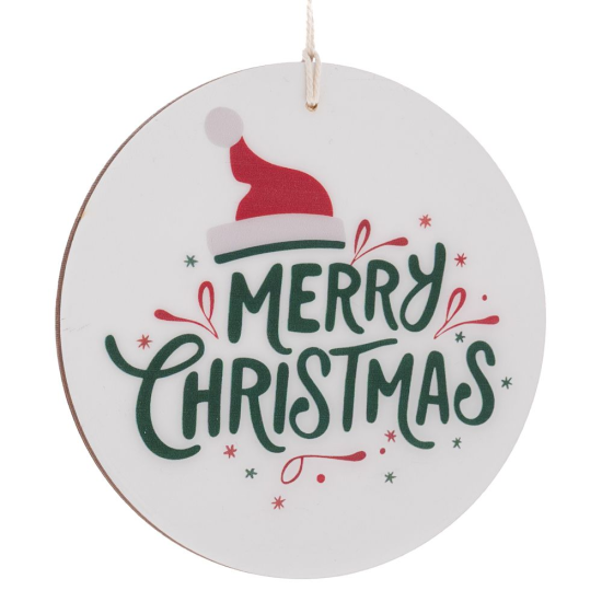 ΧΡ ΞΥΛΙΝΟ ΚΡΕΜΑΣΤΟ ΣΤΟΛΙΔΙ MERRY CHRISTMAS Φ15ΕΚ