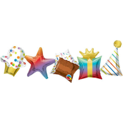 ΜΠΑΛ FOIL Q GARLAND BALLOON BDAY 104εκ. 2τμχ