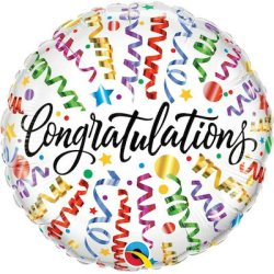 ΜΠΑΛ FOIL Q 18 CONGRATULATIONS STREAMERS 46εκ.