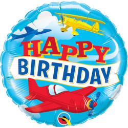 ΜΠΑΛ 18 Q FOIL BDAY AIRPLANES 46εκ.