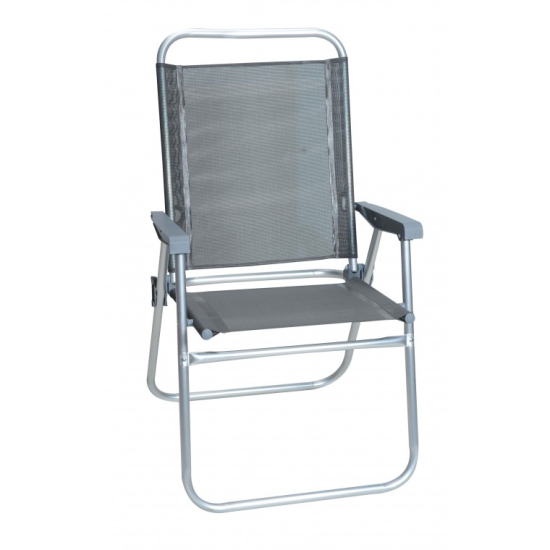 Καρέκλα Παραλίας Αλουμινίου Γκρι Αδιάβροχη 65Χ56Χ92εκ