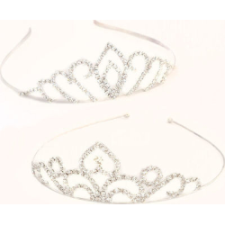 Τιάρα Μεταλλική Ασημί με διαμαντάκια