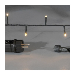 100 LED 5μ Ζεστό Λευκό σε Σειρά με Πράσινο Καλώδιο Με Επέκταση Σταθερά